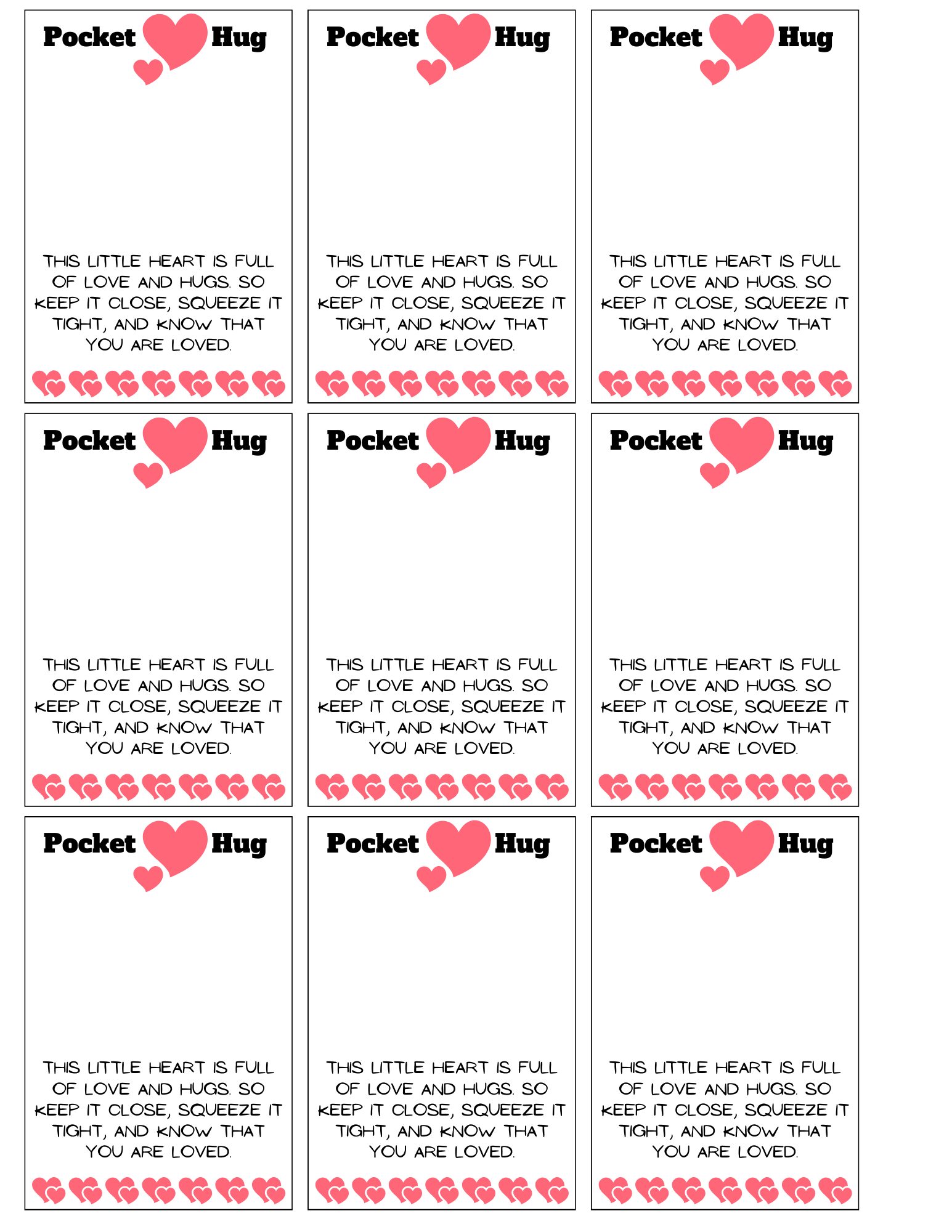 3 pocket hug poems printable pdf file instant download